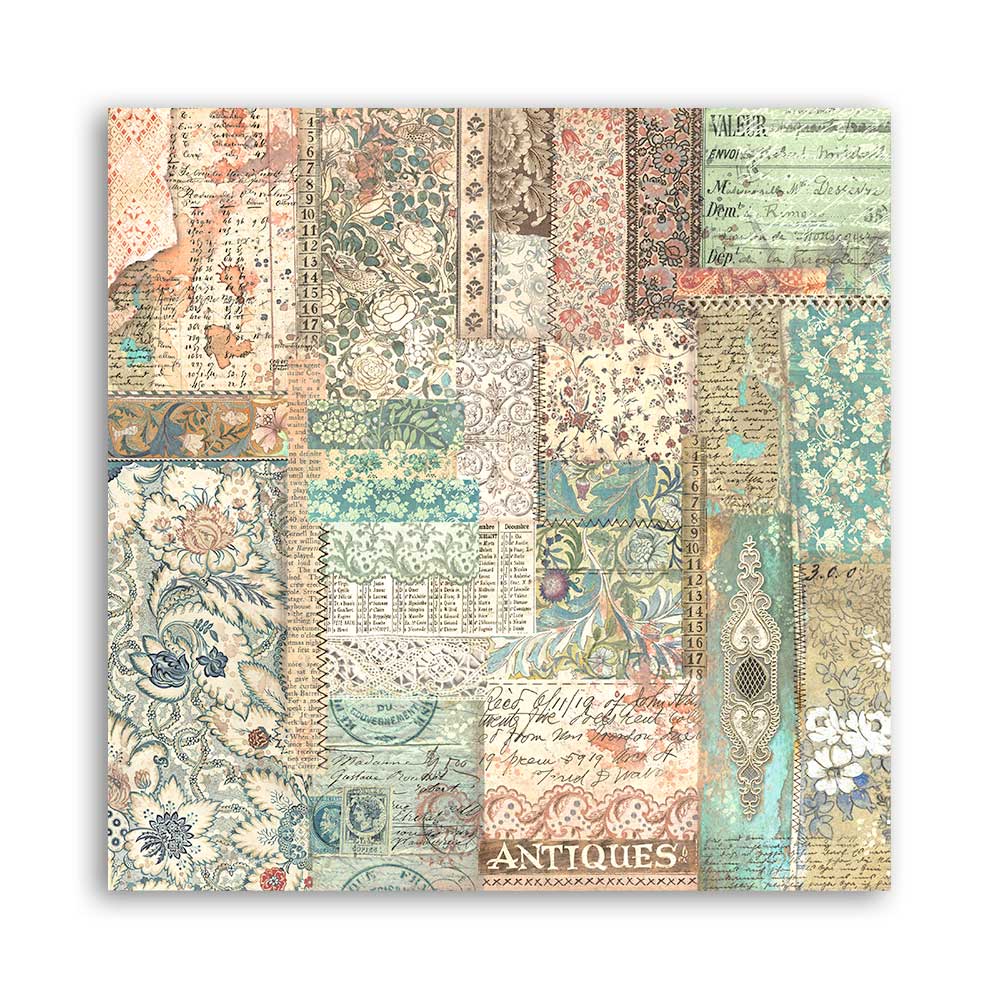 Album 10 hojas 20,3x20,3 (8"x8") Double Face Backgrounds Selection - Brocante Antiques - Imagen 5