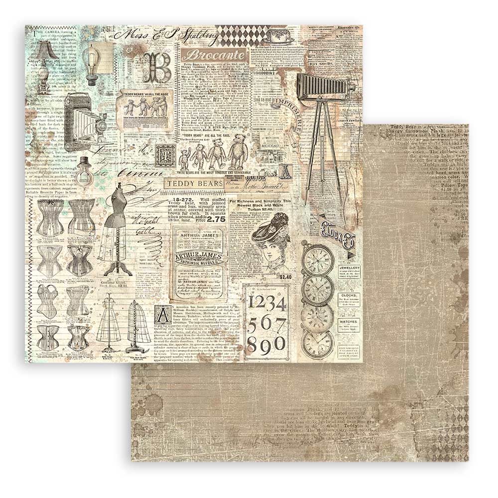 Album 10 hojas 20,3x20,3 (8"x8") Double Face Backgrounds Selection - Brocante Antiques - Imagen 10