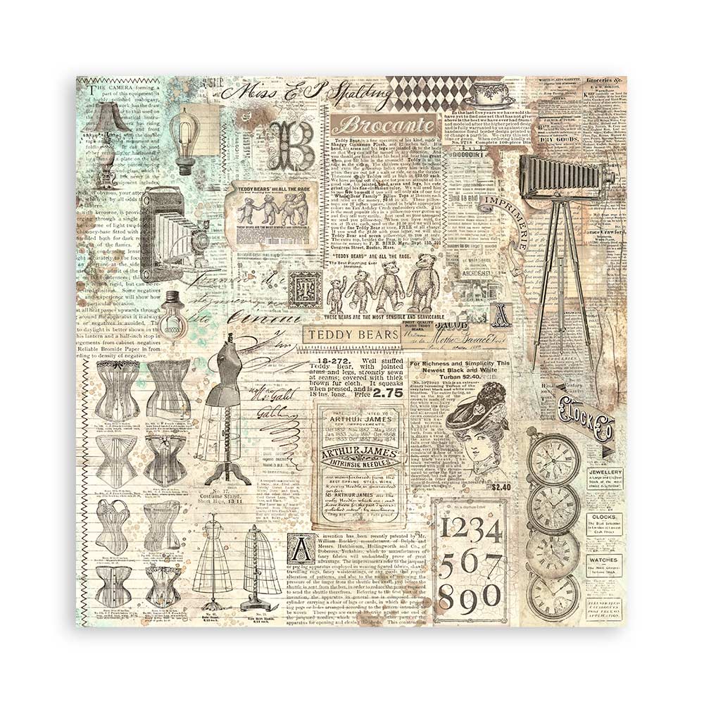 Album 10 hojas 20,3x20,3 (8"x8") Double Face Backgrounds Selection - Brocante Antiques - Imagen 8