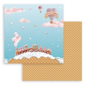Hoja doble faz Scrapbooking - Candy Christmas Tren