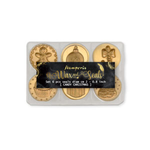 Set 6 sellos de cera diámetro 2 cm - Candy Christmas