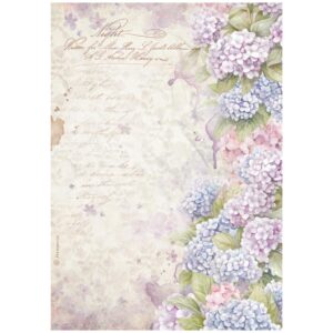 Papel de arroz A4 - Hortensia - Quiet Days