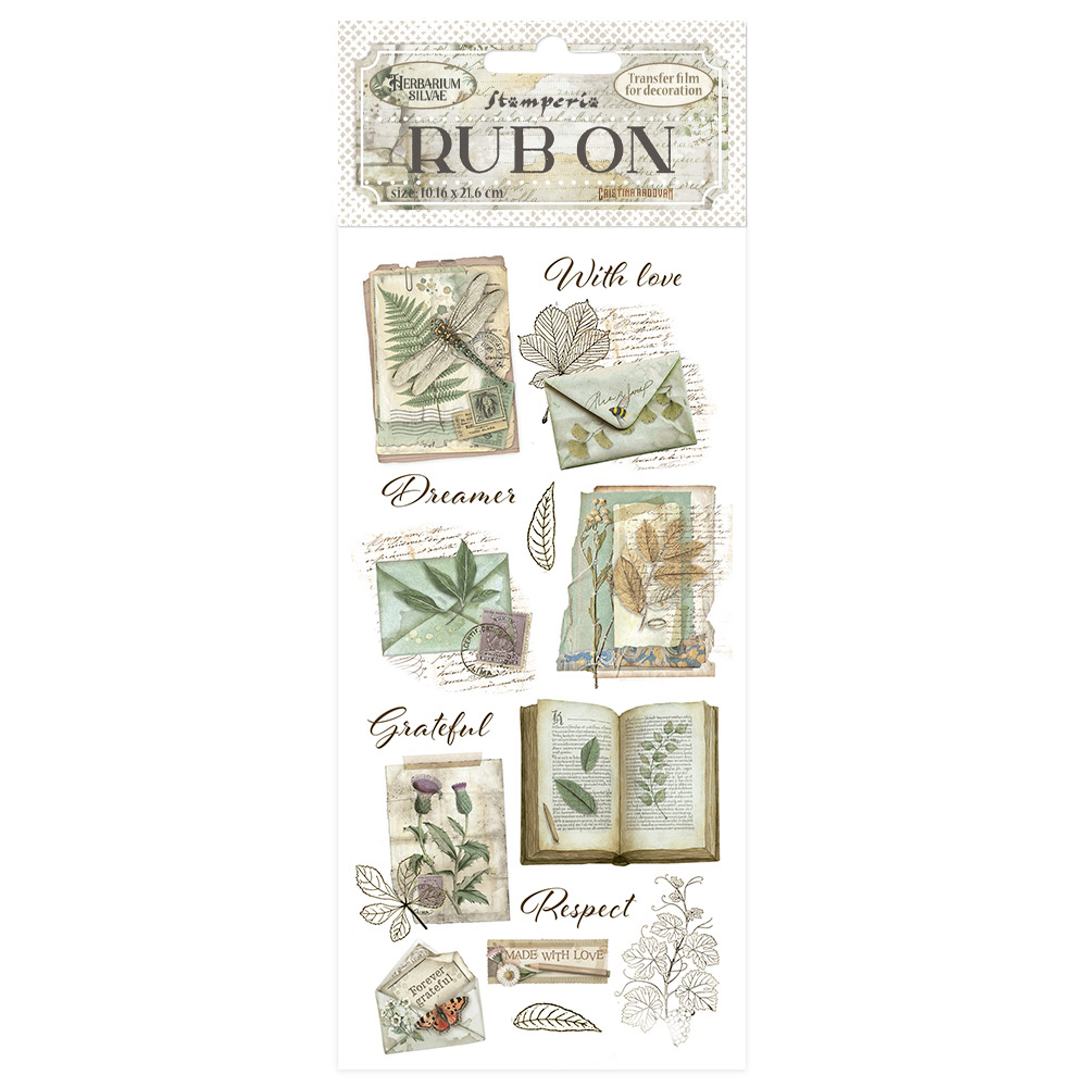 Rub-on 10,16×21,6 cm botanical books – Herbarium Silvae