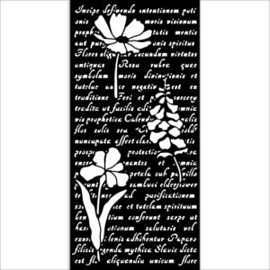 Stencil Grueso 12×25 cm carta con flores – Herbarium Silvae
