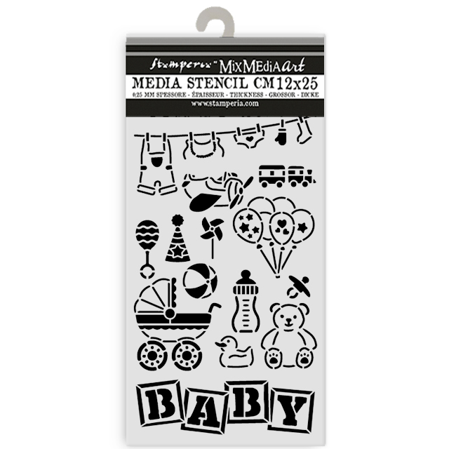 Stencil Grueso 12×25 cm Elementos Bebé – Baby - Imagen 2
