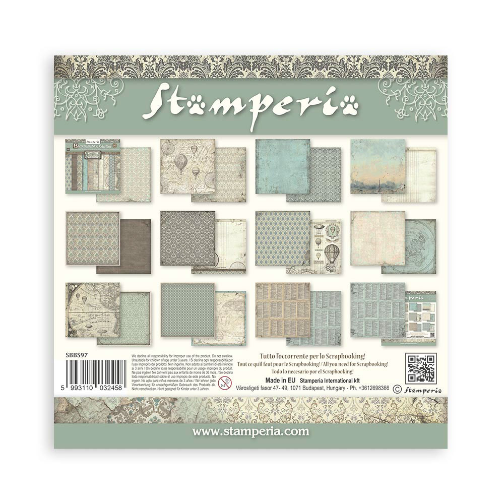 Scrapbooking Álbum Pequeño 10 hojas 20,3×20,3 cm Selección de Fondos – Voyages Fantastiques 25 - Imagen 9