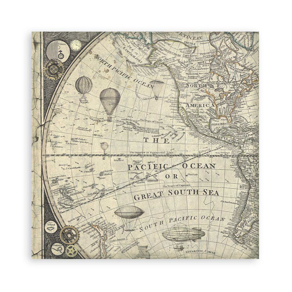 Scrapbooking Álbum Pequeño 10 hojas 20,3×20,3 cm Selección de Fondos – Voyages Fantastiques 25 - Imagen 33