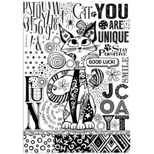 A4 Rice paper packed - Furry Friends cat one color print