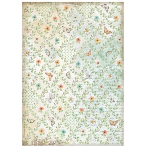 Papel de Arroz A4 patrón de flores y mariposa – Daisy Art 26