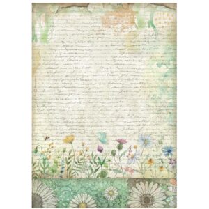 Papel de Arroz A4 carta hecha a mano con flores – Daisy Art 26