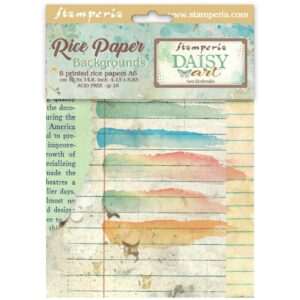 Pack 8 Papeles de Arroz A6 fondos – Daisy Art 26