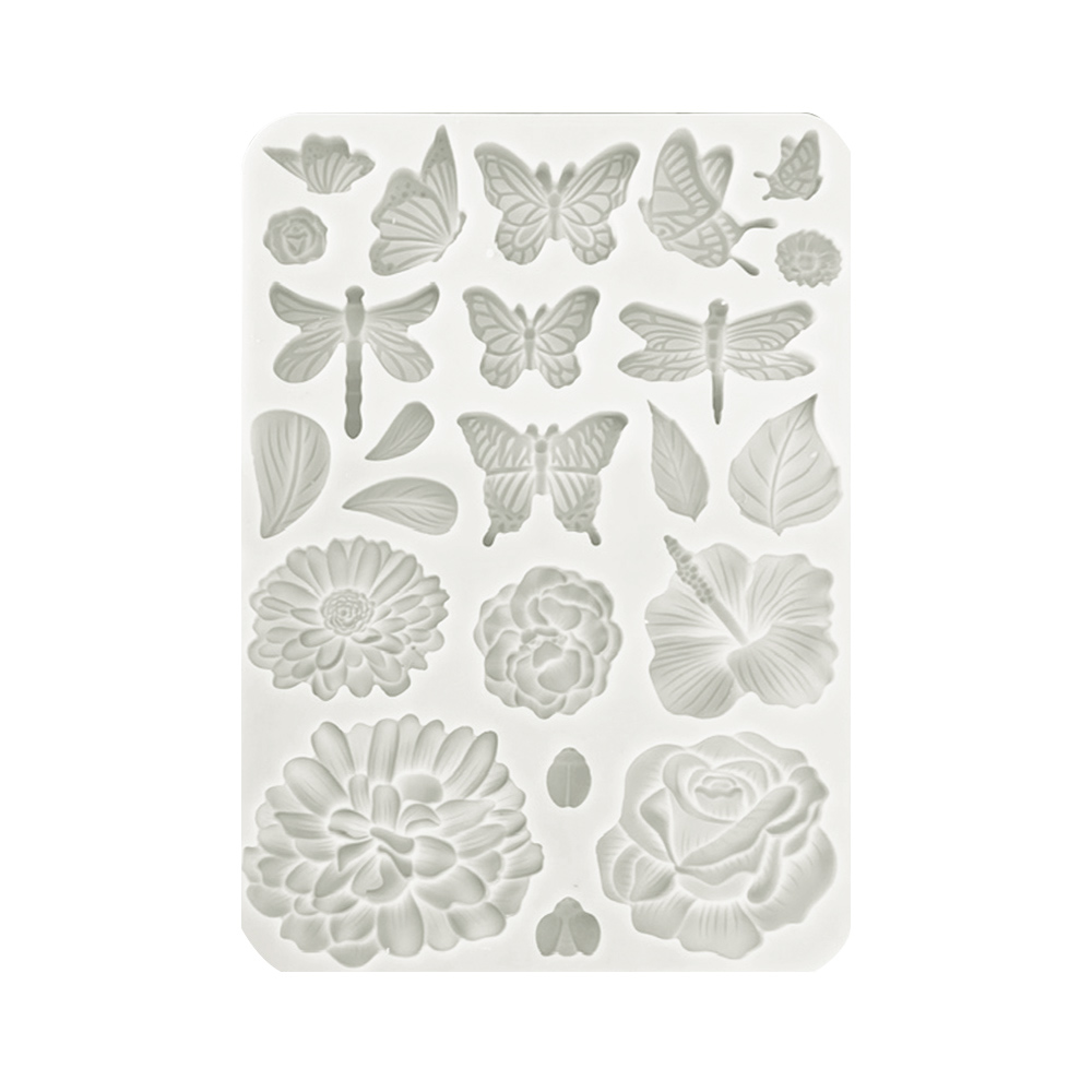 Molde de Silicona A5 mariposas y flores Create Happiness – Secret Diary 26