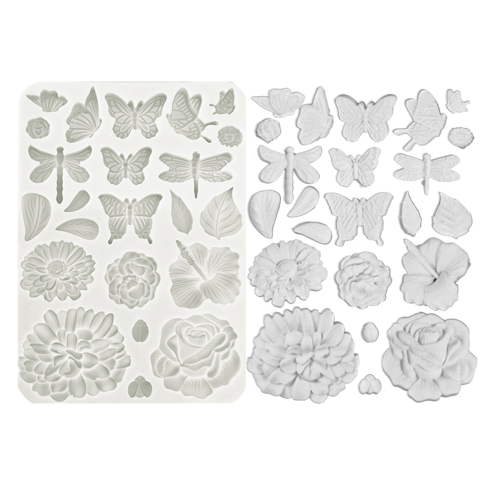 Molde de Silicona A5 mariposas y flores Create Happiness – Secret Diary 26 - Imagen 2