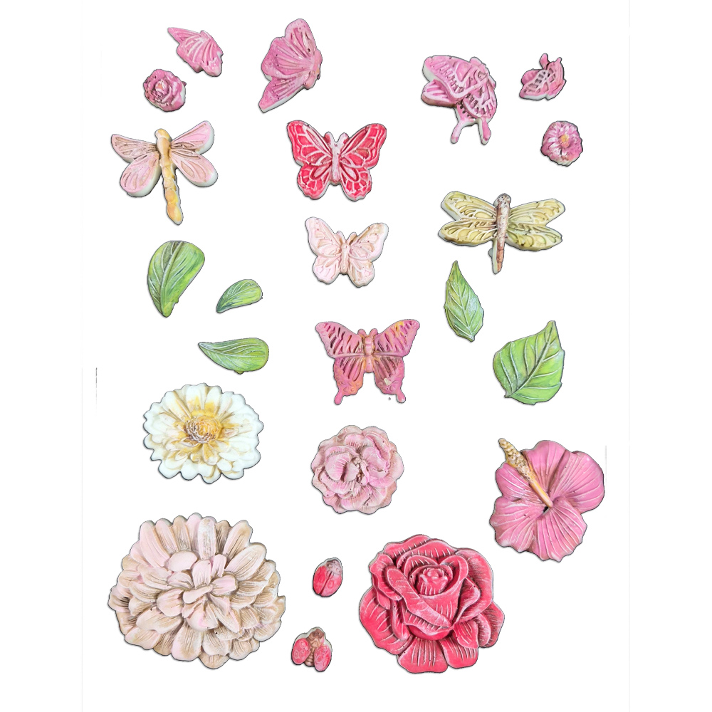 Molde de Silicona A5 mariposas y flores Create Happiness – Secret Diary 26 - Imagen 3
