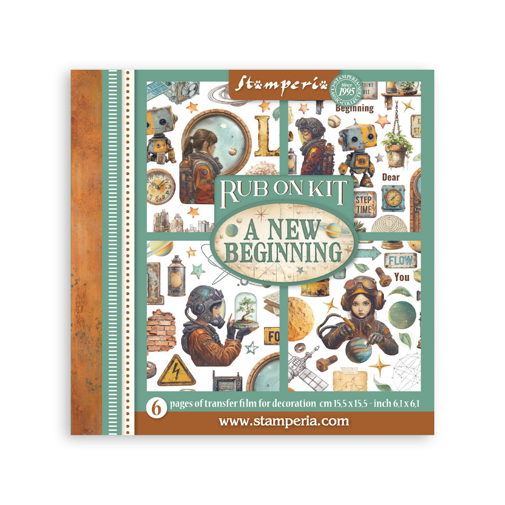 Rub-on Kit 15,5x15,5 cm - 6 páginas - A New Beginning