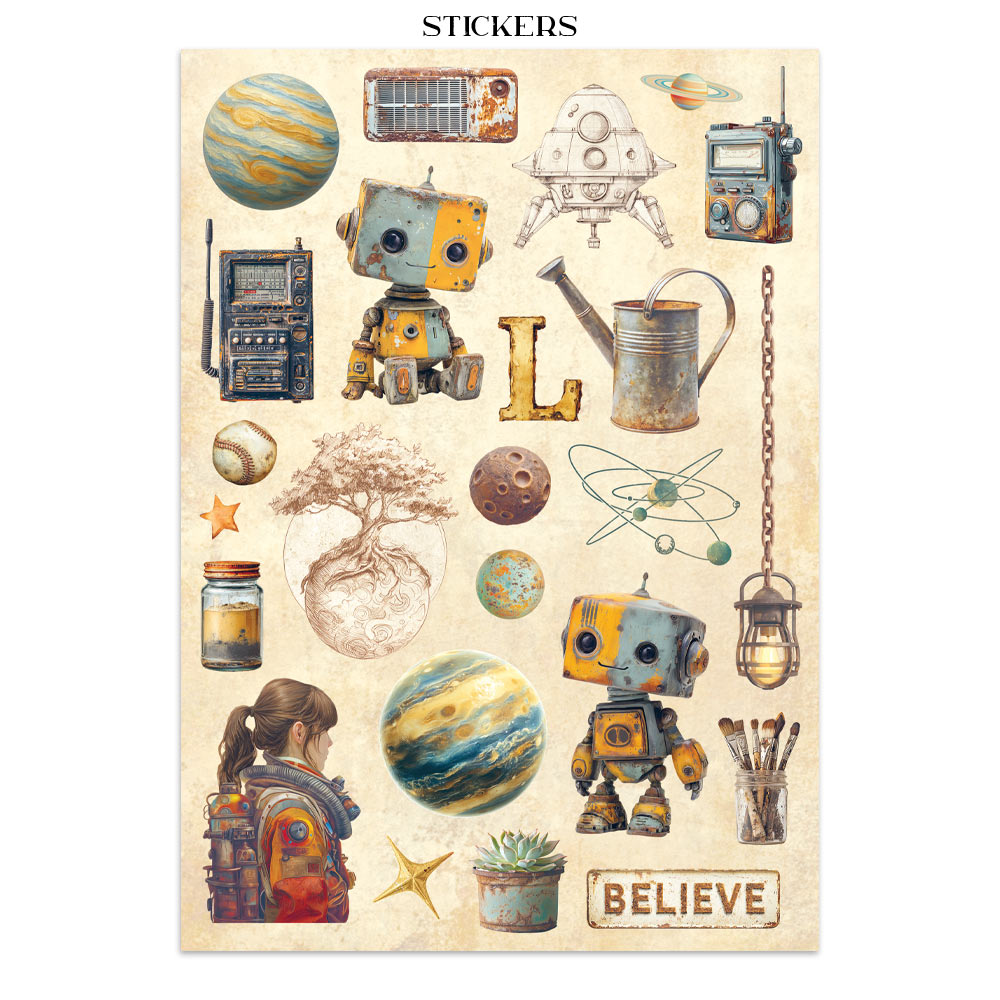 Junk Journal stickers, cut-outs, backgrounds - A New Beginning - Imagen 27