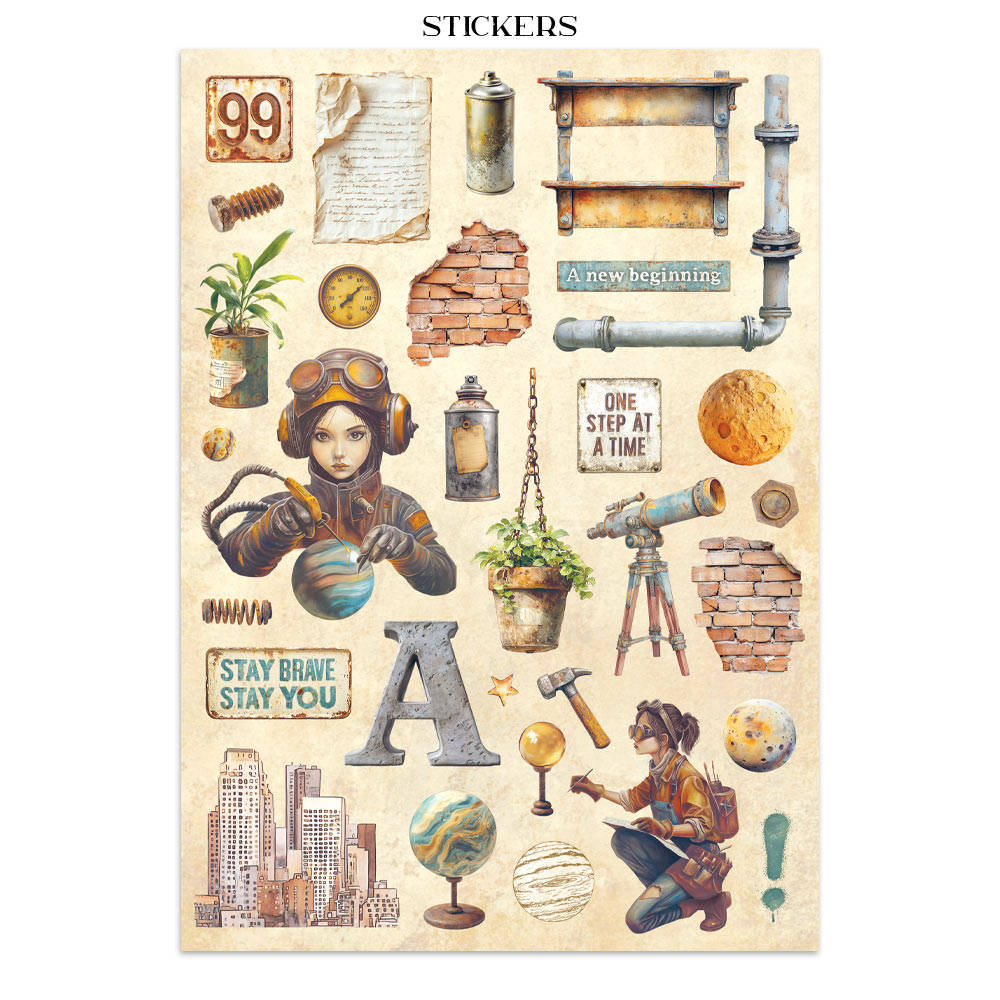 Junk Journal stickers, cut-outs, backgrounds - A New Beginning - Imagen 28