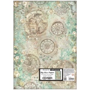 Papel de Arroz 50x70 cm - Relojes y Rosas - Gardens of Time